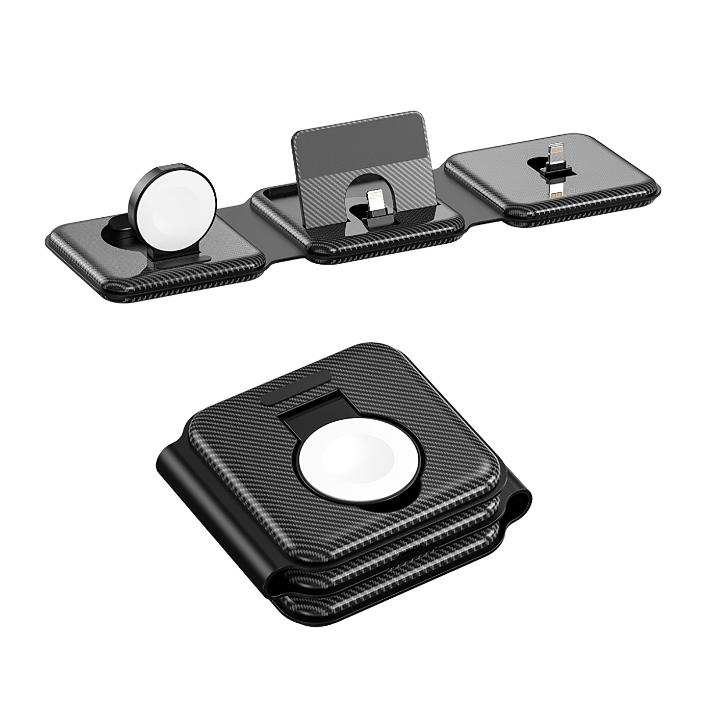 3 in 1 Folding Fast Charging Station for iPhone (Docking)/iPods (Docking)/iWatch Wireless Magnetic charging - Image 2