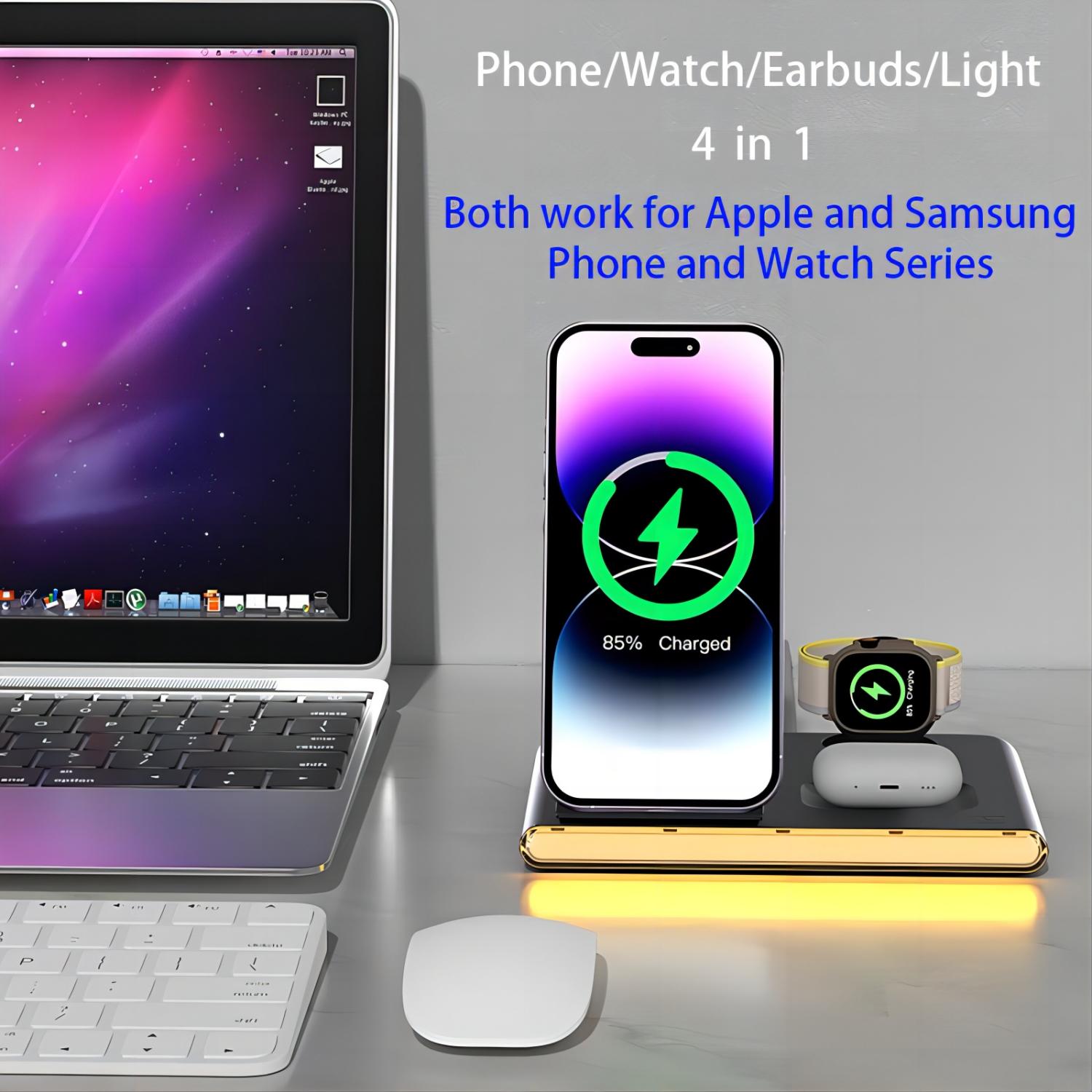 4 in 1 Fast Charing Wireless Charger Station (30W PD Plug included)for IPhone/iWatch/Samsung All Phones and Watches Earbuds Series - Image 4