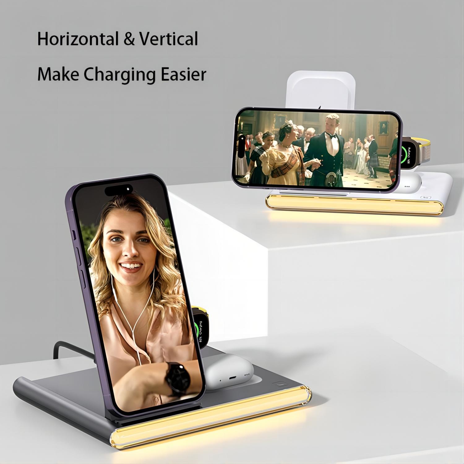 4 in 1 Fast Charing Wireless Charger Station (30W PD Plug included)for IPhone/iWatch/Samsung All Phones and Watches Earbuds Series - Image 6