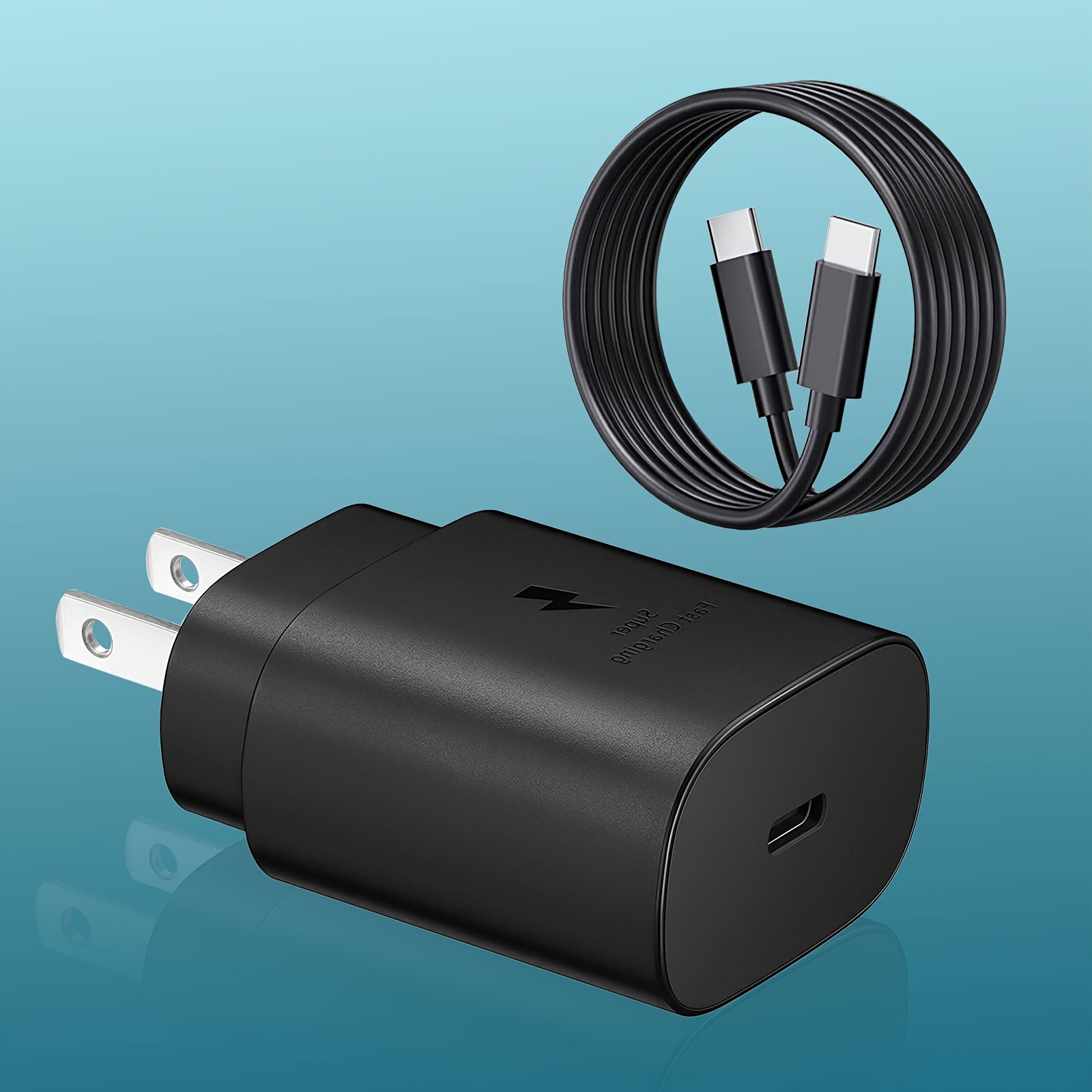 PD 25W Fast Charging US Version Charger with Type C Cable Set for Samsung Phone iPhone - Image 2