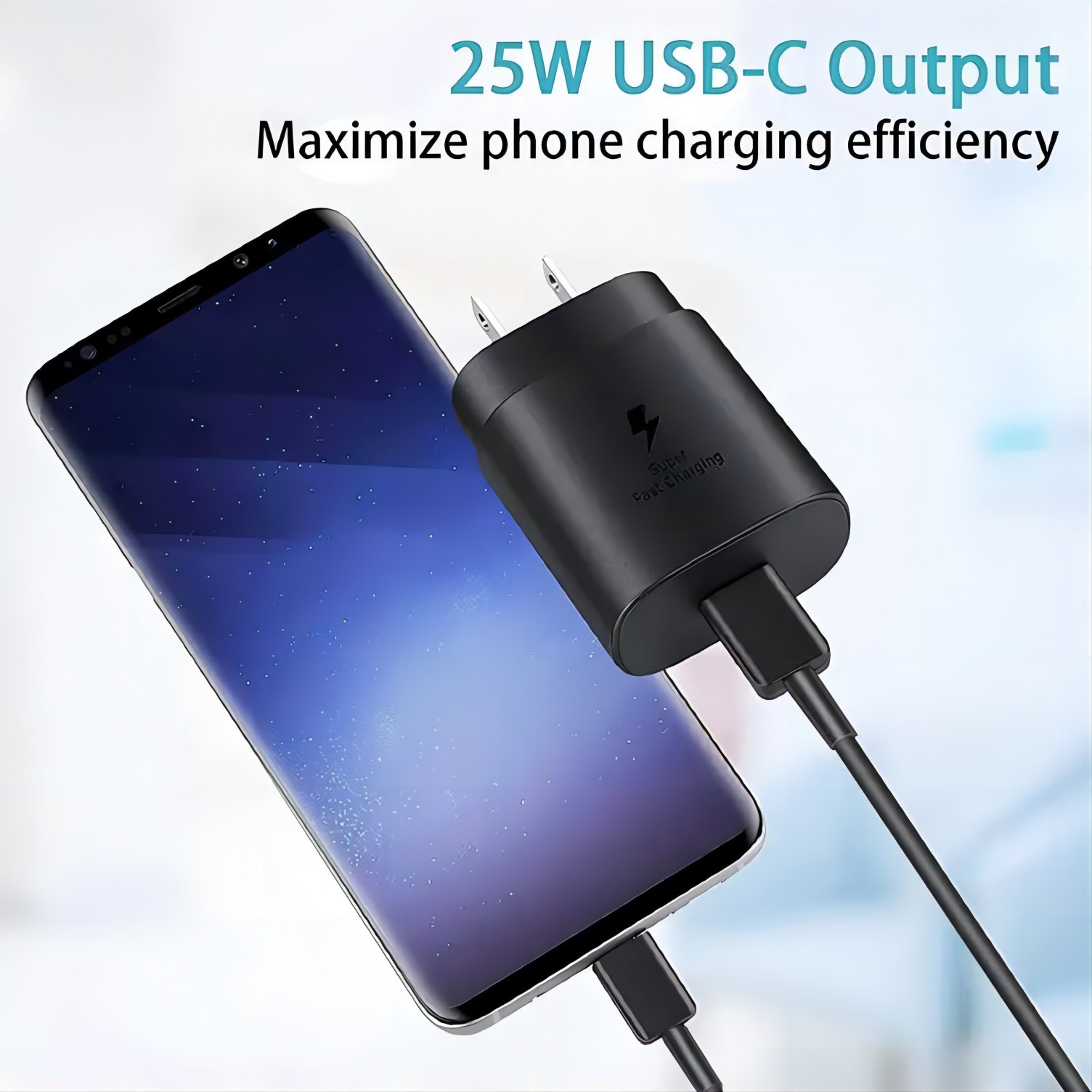 PD 25W Fast Charging US Version Charger with Type C Cable Set for Samsung Phone iPhone - Image 4
