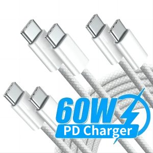 High-end 60W Type C to C Fast Charging Cable Cord for Phone Tablet PC Laptop --3 Pack