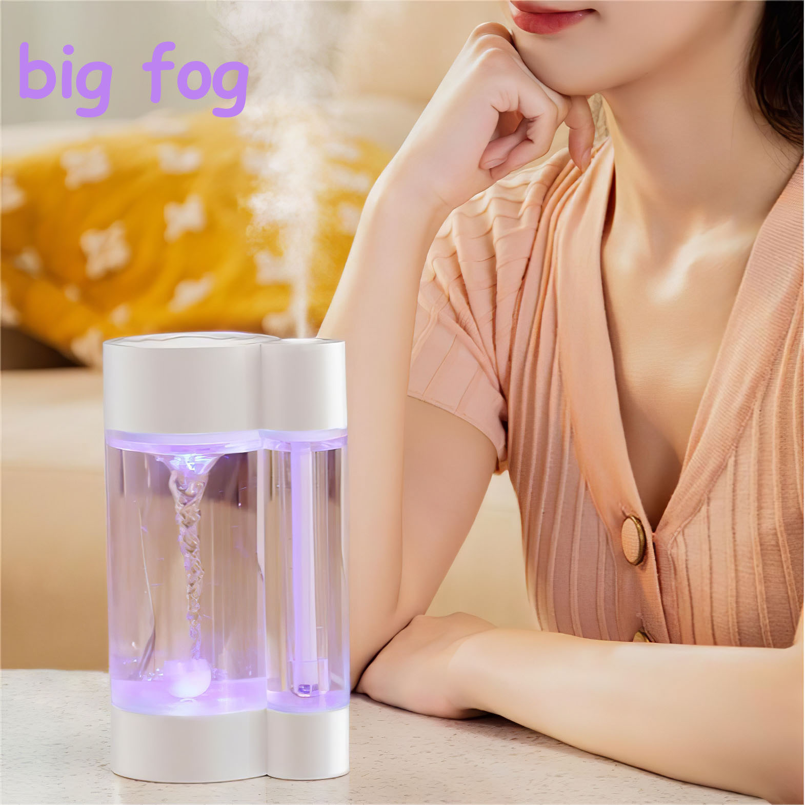 Waterspout 500ML Cool Mist Humidifier with Colorful Night Light - Image 3