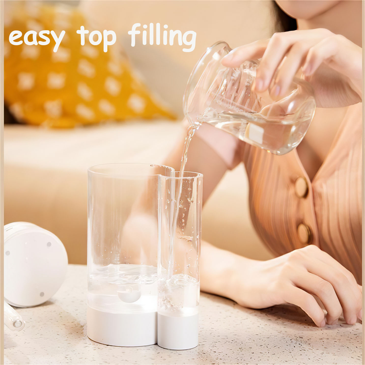 Waterspout 500ML Cool Mist Humidifier with Colorful Night Light - Image 7
