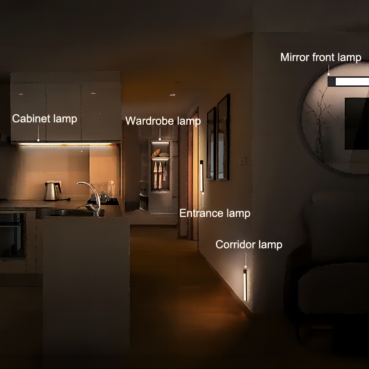 1pc LED Motion Sensor Cabinet Light, USB Rechargeable Night Counter Closet Light, Adjuastable Color,Different Size Available - Image 5